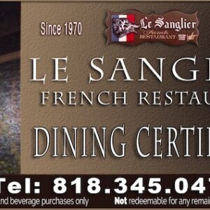 Dining Certificate